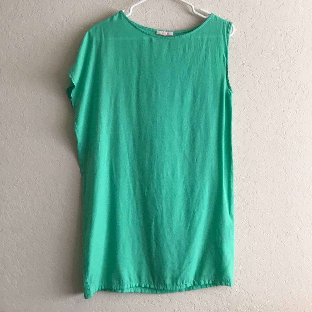 Mint Green One Sleeve Shift Dress